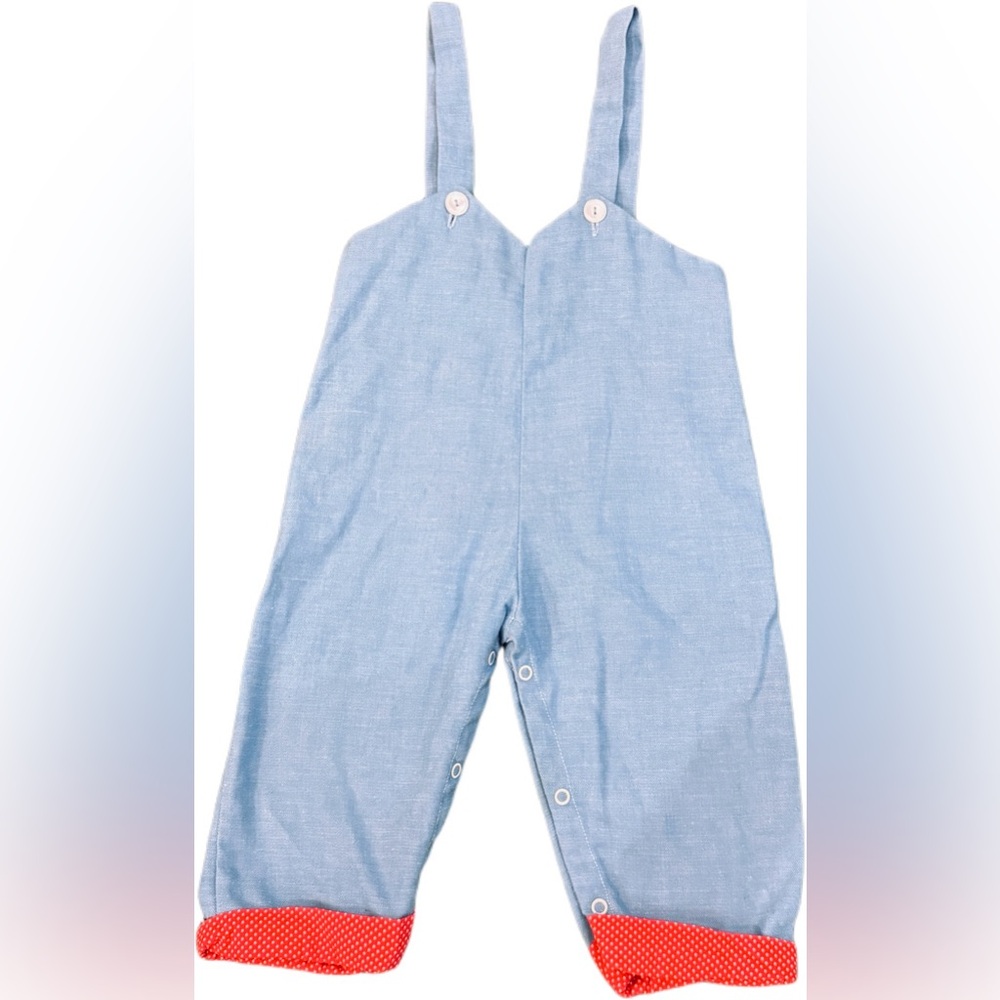 Blue and Red Polka Dot Baby Onesie